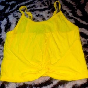 Bright yellow crop tank